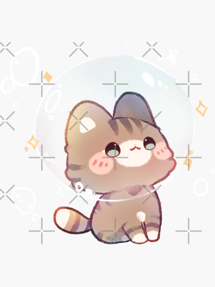 "Bubble Kitty" Sticker for Sale by CremeChii Redbubble