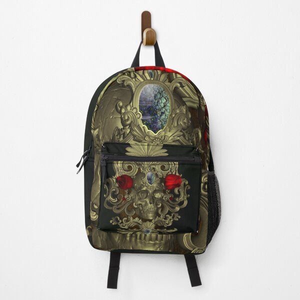 Item preview, Awesome golden skull with roses designed and sold by nicky2342.