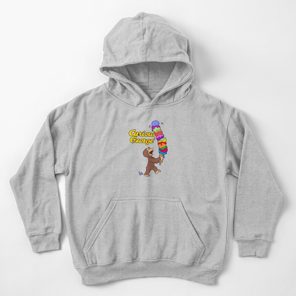 Curious George Has An Ice Cream Treat Kids Pullover Hoodie