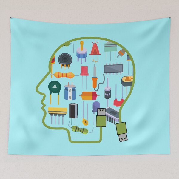 Item preview, Electronic man- Electrical Electronic Components in Human Head designed and sold by EngineersArt.