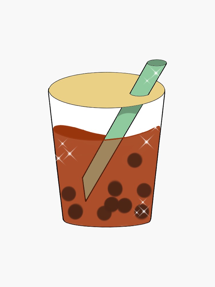 Thai Tea Boba Sticker For Sale By Sweetbobaarts Redbubble