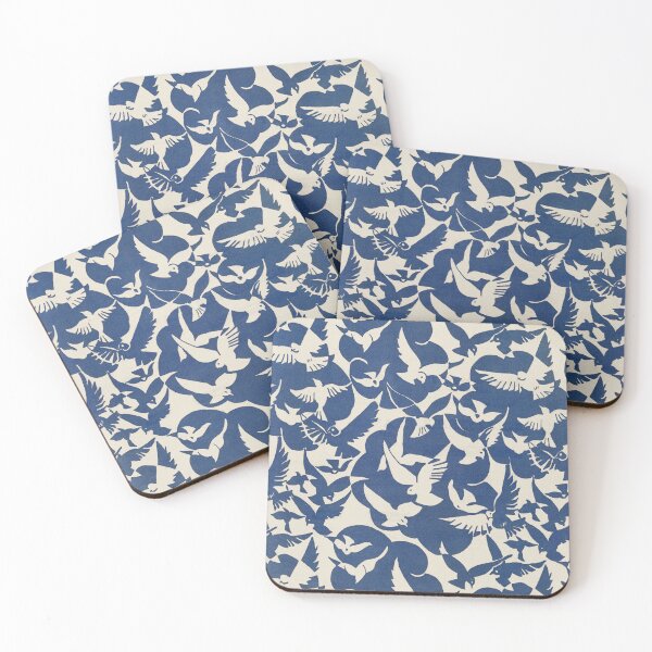 Item preview, Pigeons in white and blue pattern in high resolution designed and sold by JOY STORE 45.