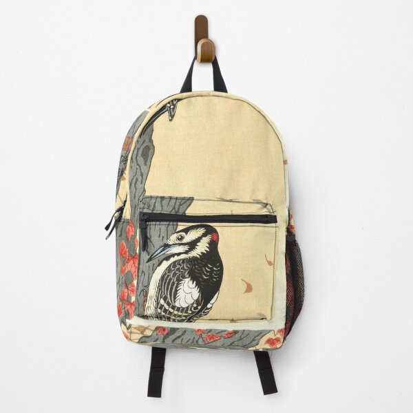 Item preview, Great Spotted  Woodpecker in Tree with Red Ivy designed and sold by Hues of Zen.