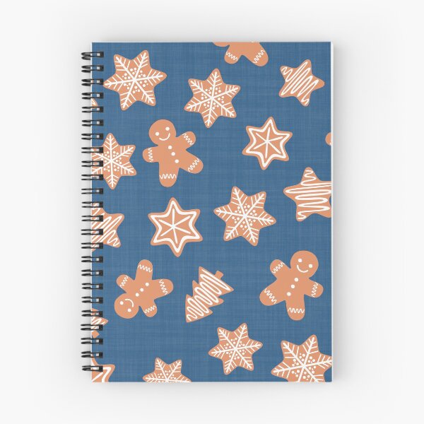 Item preview, Christmas Gingerbread Cookies Denim Blue Linen Effect designed and sold by cashewdays.