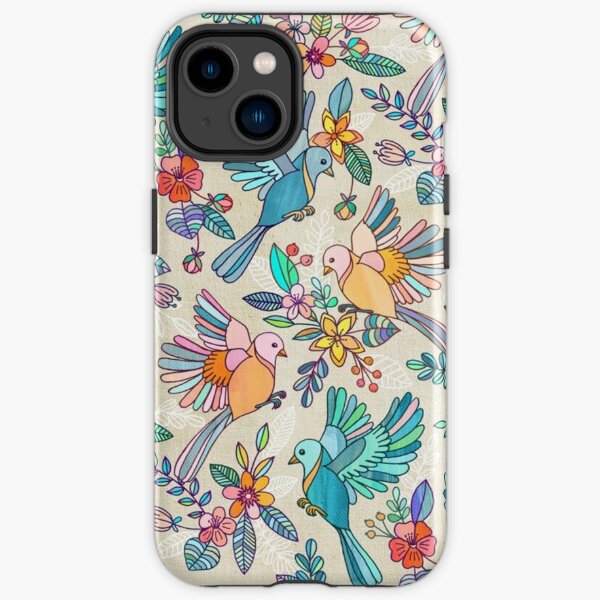 flor de pájaro Funda resistente para iPhone