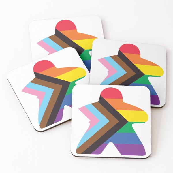Item preview, Progressive Pride Flag Meeple designed and sold by BeamGeeks.