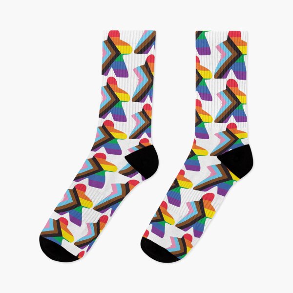 Item preview, Progressive Pride Flag Meeple designed and sold by BeamGeeks.