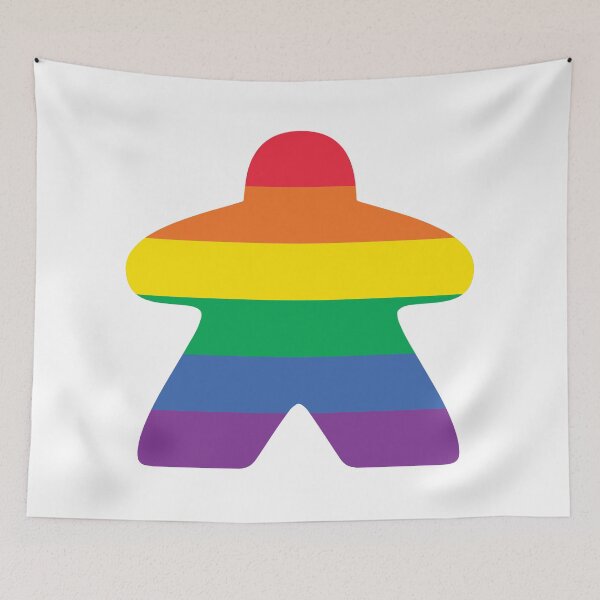 Artikelvorschau, Gay Pride Flagge Meeple - Regenbogen entworfen und verkauft von BeamGeeks.