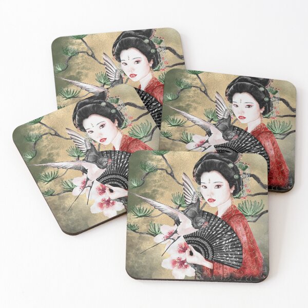 Item preview, Geisha with swallow designed and sold by LittleNippon.
