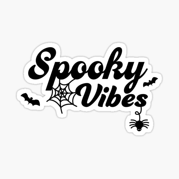 Item preview, Spooky Vibes Halloween Quotes font design with spider and cobweb designed and sold by TharnDesign.