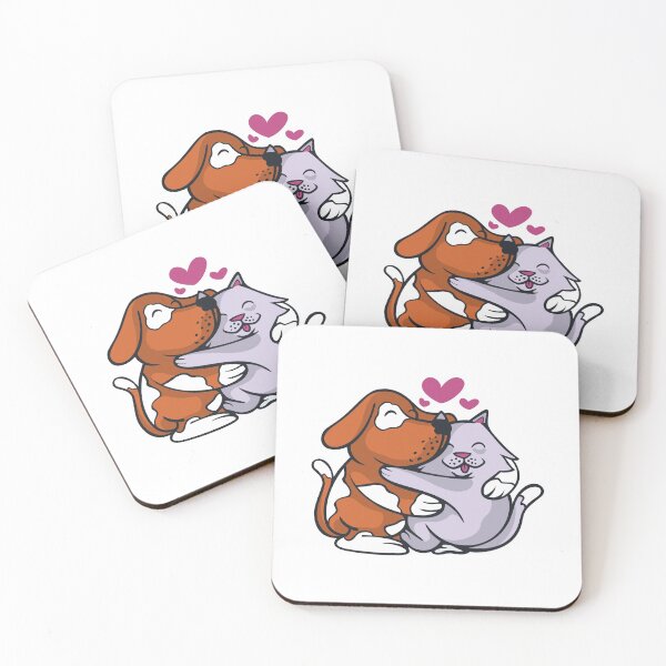 Item preview, Hugging cat and dog designed and sold by Hưng Nguyễn.