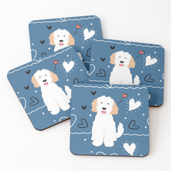 Item preview, LOVE White Cream Goldendoodle Dog designed and sold by Lulupainting.
