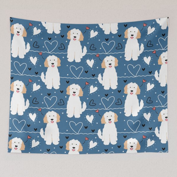 Item preview, LOVE White Cream Goldendoodle Dog designed and sold by Lulupainting.