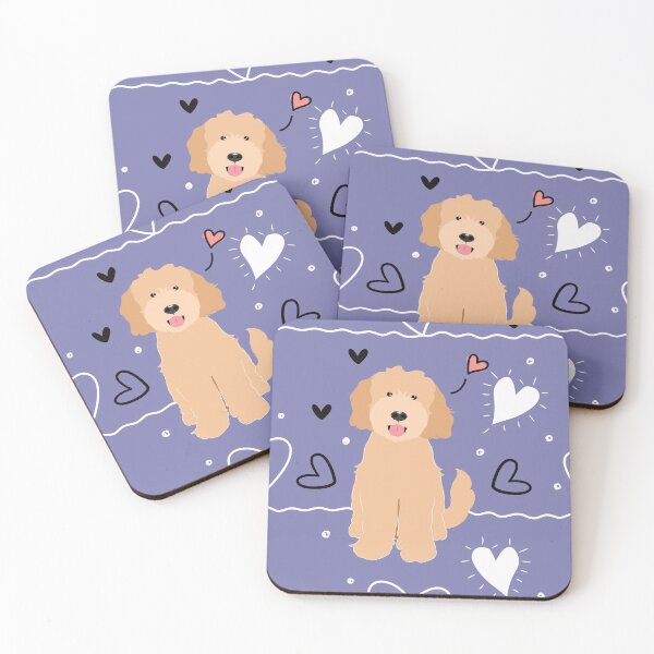 Item preview, LOVE Apricot Blonde Goldendoodle Dog designed and sold by Lulupainting.