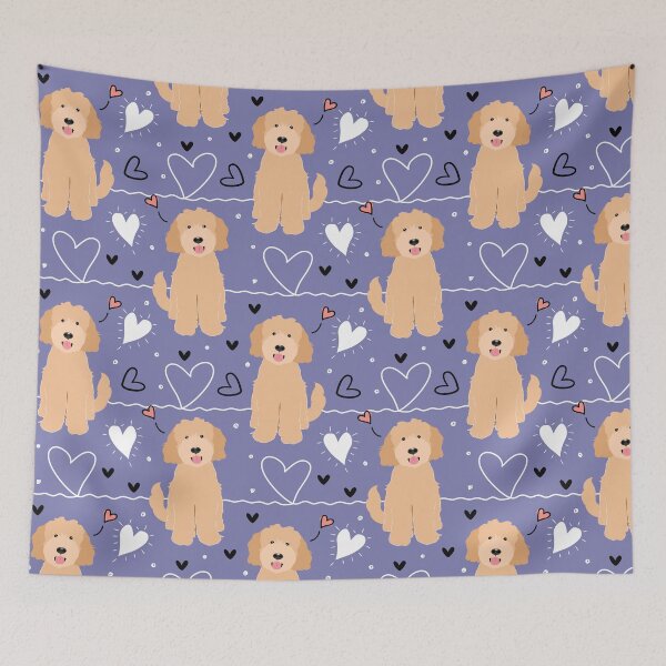 Item preview, LOVE Apricot Blonde Goldendoodle Dog designed and sold by Lulupainting.