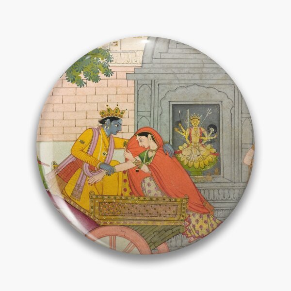 Item preview, Rukmini Elopes with Krishna designed and sold by HinduArtGallery.