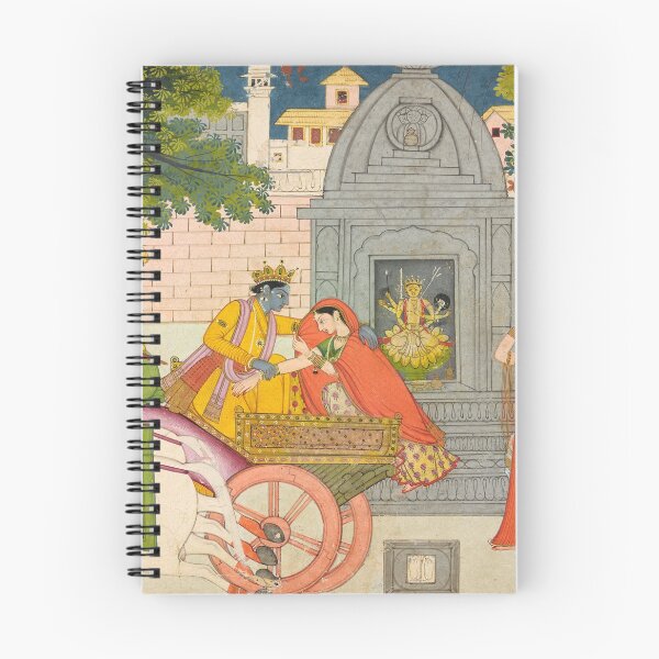 Item preview, Rukmini Elopes with Krishna designed and sold by HinduArtGallery.