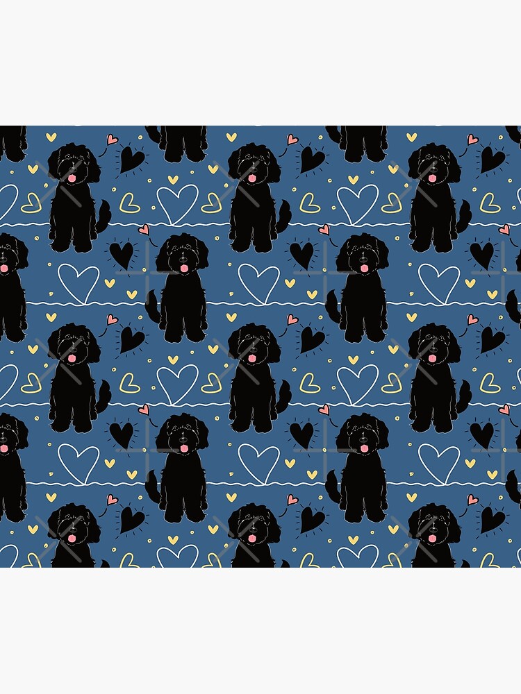 LOVE Black Goldendoodle Dog by Lulupainting