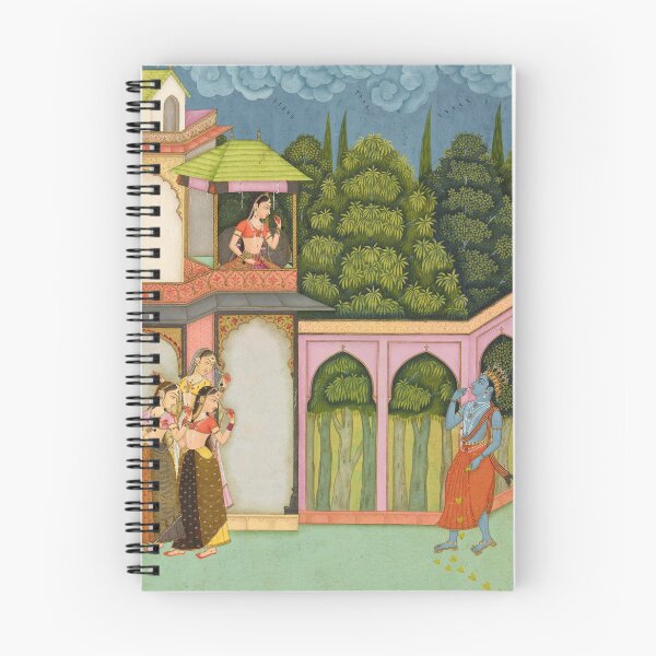 Item preview, Krishna Approaches Radha designed and sold by HinduArtGallery.