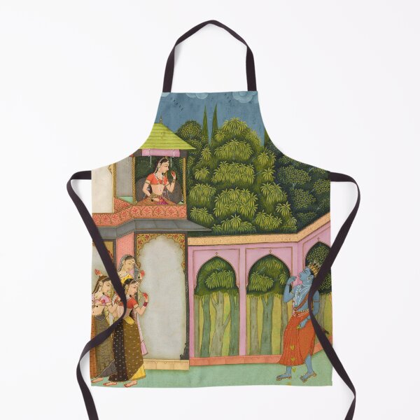 Item preview, Krishna Approaches Radha designed and sold by HinduArtGallery.