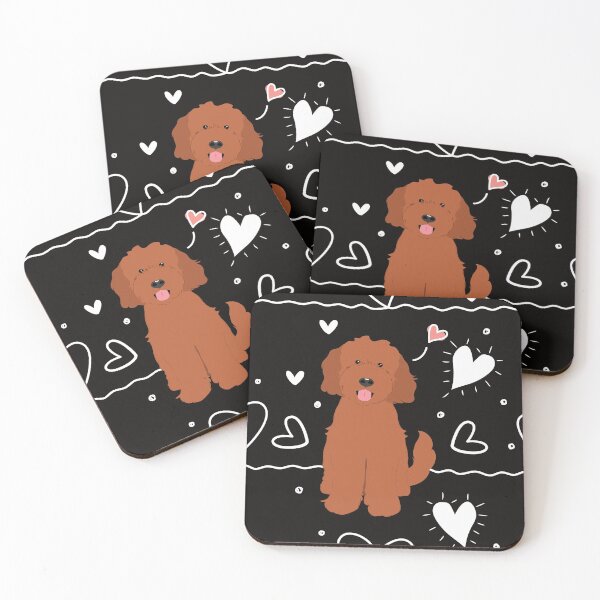Item preview, LOVE Red Ruby Goldendoodle Dog designed and sold by Lulupainting.