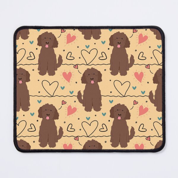 Item preview, LOVE Chocolate Brown Goldendoodle Dog designed and sold by Lulupainting.