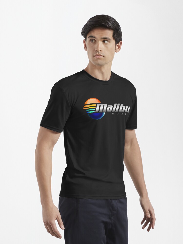 Vintage Design Malibu Boat Company in Black Men's Tri-Blend Crew Tee