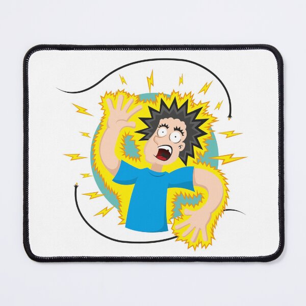 Item preview, Illustration representing a person receiving an electrical discharge in an exposed electrical wire designed and sold by LucianoCosmo.