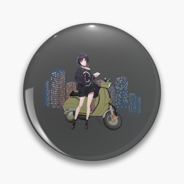 Item preview, Anime girl with scooter at city view (2) designed and sold by yudha2733.