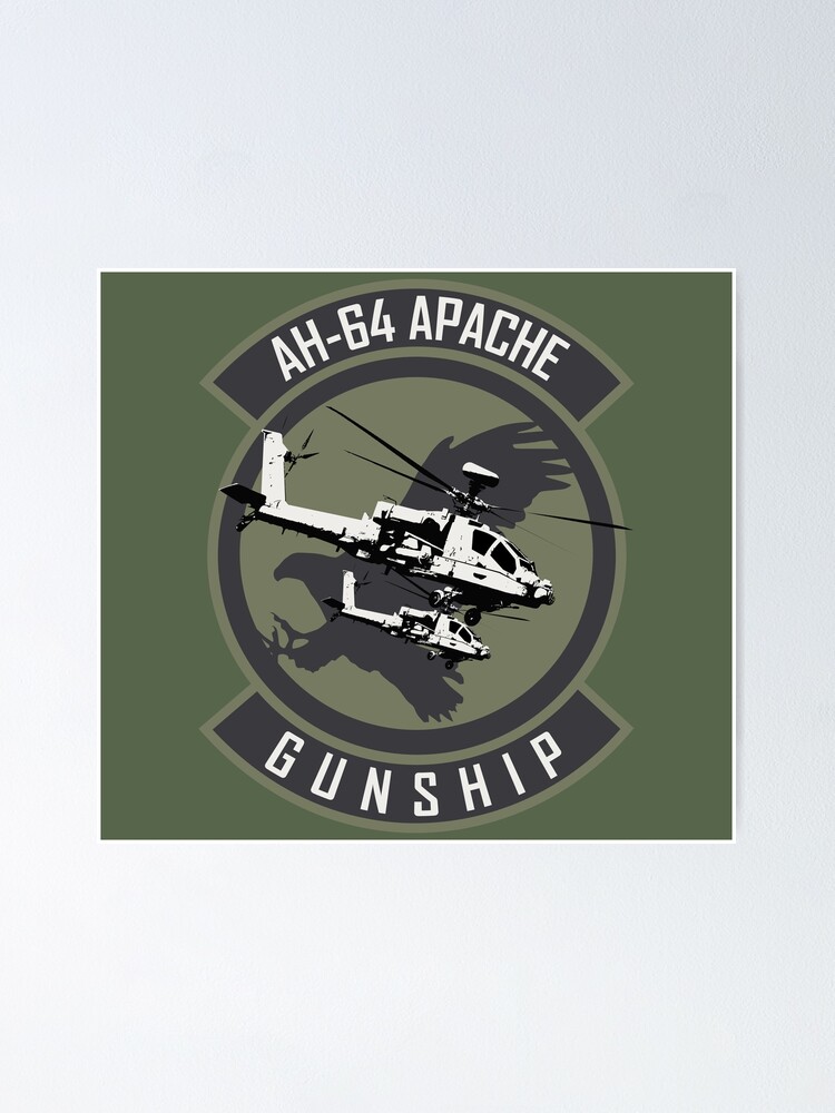 A4 Military Aircraft Poster Print Apache Gunship A3 