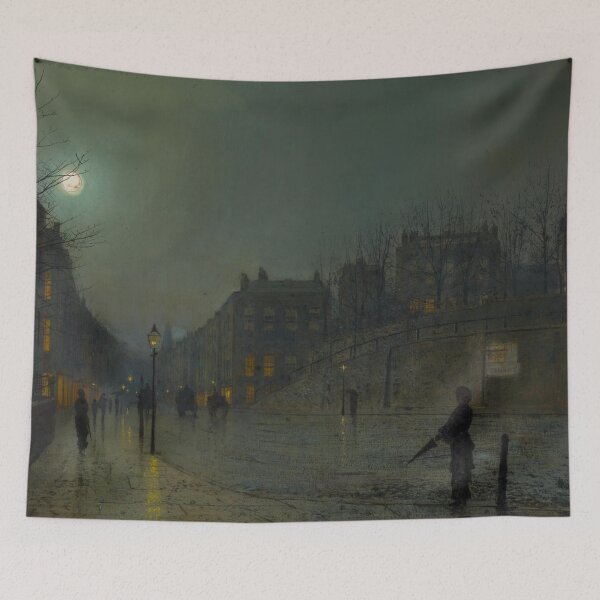 Item preview, John Atkinson Grimshaw View of Heath Street by Night 1882 designed and sold by Art Outlaws.