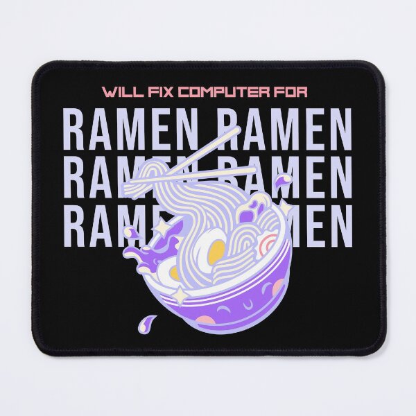 Item preview, Will fix computer for ramen - programmer - nerd culture- purple, peach, yellow and black designed and sold by hasbeenz.