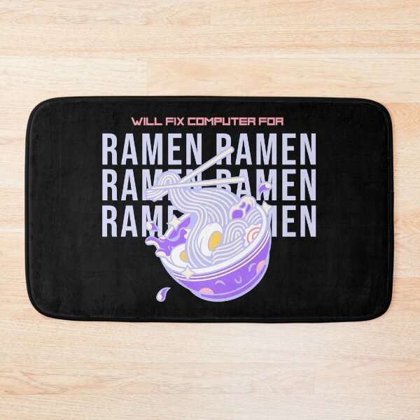Item preview, Will fix computer for ramen - programmer - nerd culture- purple, peach, yellow and black designed and sold by hasbeenz.