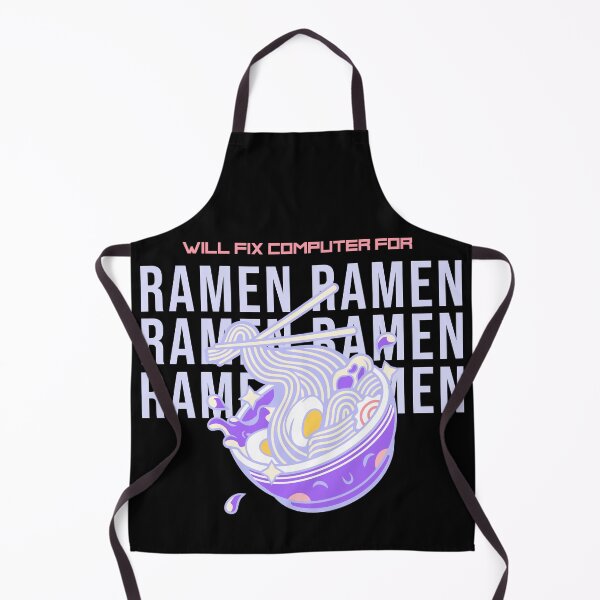 Item preview, Will fix computer for ramen - programmer - nerd culture- purple, peach, yellow and black designed and sold by hasbeenz.