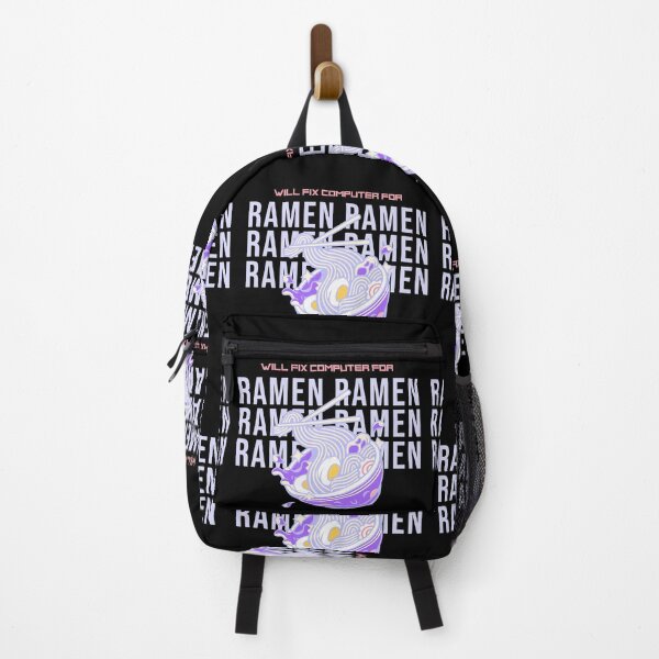 Item preview, Will fix computer for ramen - programmer - nerd culture- purple, peach, yellow and black designed and sold by hasbeenz.