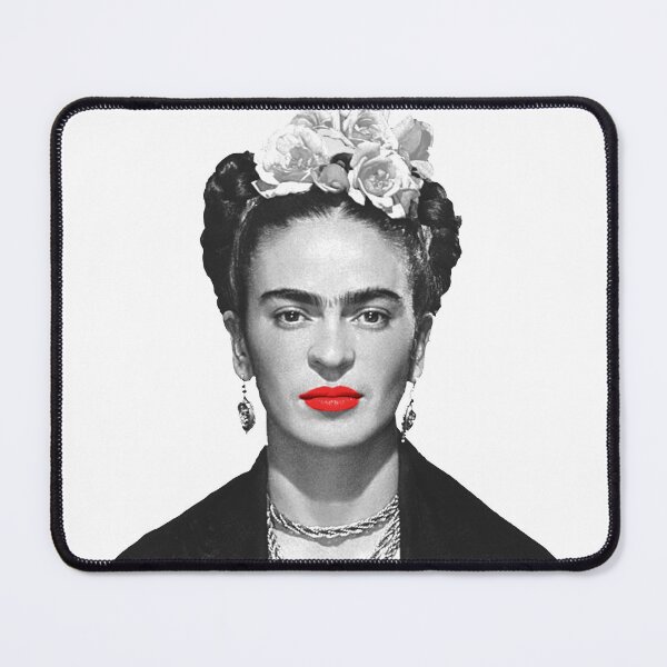Item preview, Frida Khalo "pop" portrait with red lipstick! - bn on black bg - digital paint by Iona Art Digital designed and sold by IonaArtDigital.
