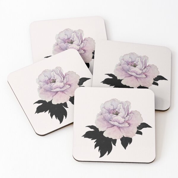 Item preview, pink peony in ink and watercolor designed and sold by mooonhannah.