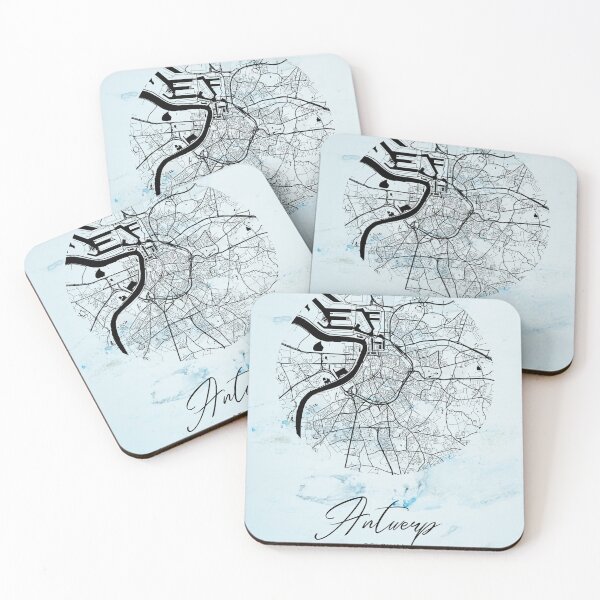 Item preview, Antwerp - Belgium Alpha Watercolor Map designed and sold by WatercolorMap.