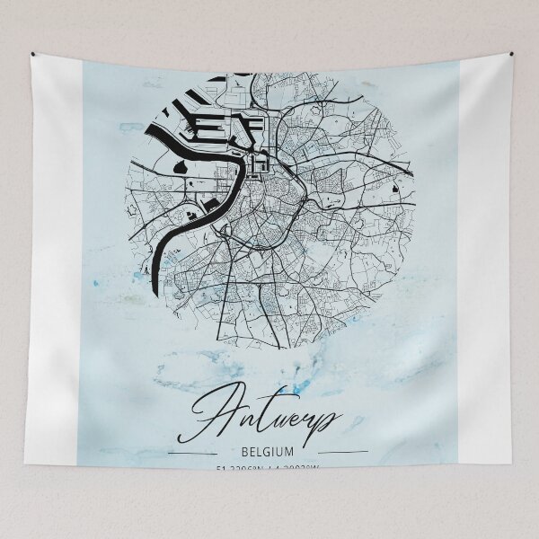 Item preview, Antwerp - Belgium Alpha Watercolor Map designed and sold by WatercolorMap.