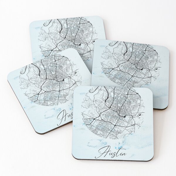 Item preview, Austin - Texas Alpha Watercolor Map designed and sold by WatercolorMap.