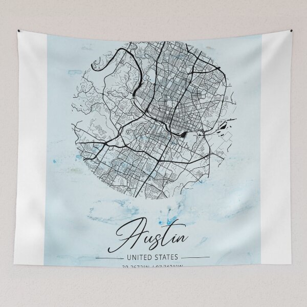 Item preview, Austin - Texas Alpha Watercolor Map designed and sold by WatercolorMap.