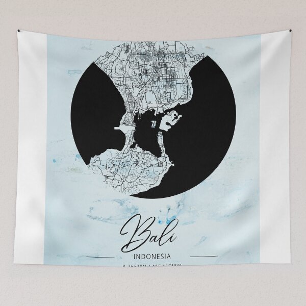 Item preview, Bali - Indonesia Alpha Watercolor Map designed and sold by WatercolorMap.