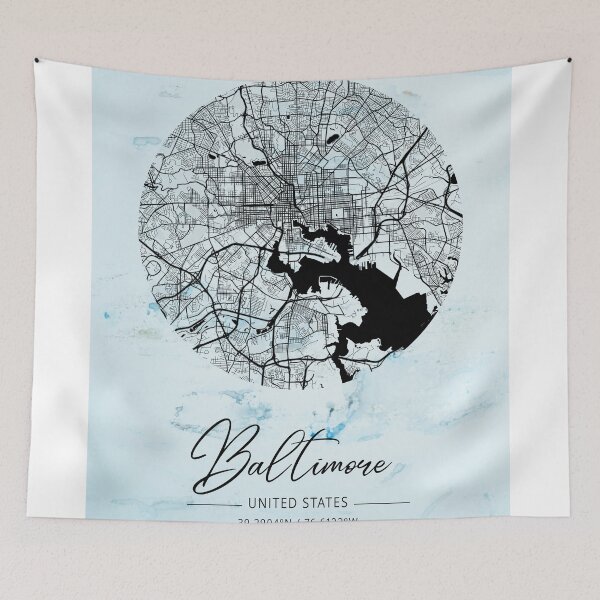 Item preview, Baltimore - Maryland Alpha Watercolor Map designed and sold by WatercolorMap.
