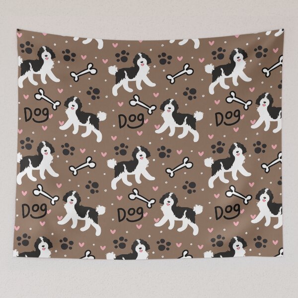 Item preview, Cute Black and White Goldendoodle Dog designed and sold by Lulupainting.