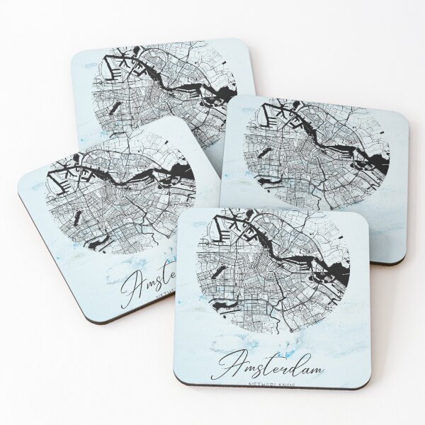 Item preview, Amsterdam - Netherlands Alpha Watercolor Map designed and sold by WatercolorMap.