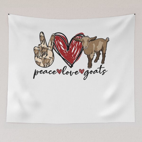 Item preview, Peace Love Goats Farm Girl Goat Lover Funny Goat designed and sold by TheModernGeekSt.