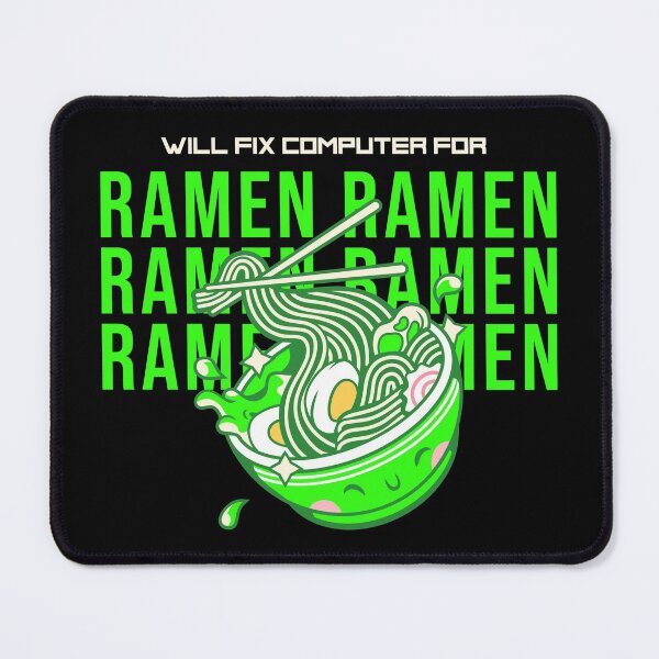 Item preview, Will fix computer for ramen - programmer - nerd culture- green, peach, yellow and black designed and sold by hasbeenz.