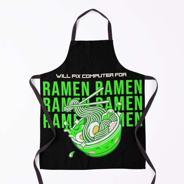 Item preview, Will fix computer for ramen - programmer - nerd culture- green, peach, yellow and black designed and sold by hasbeenz.