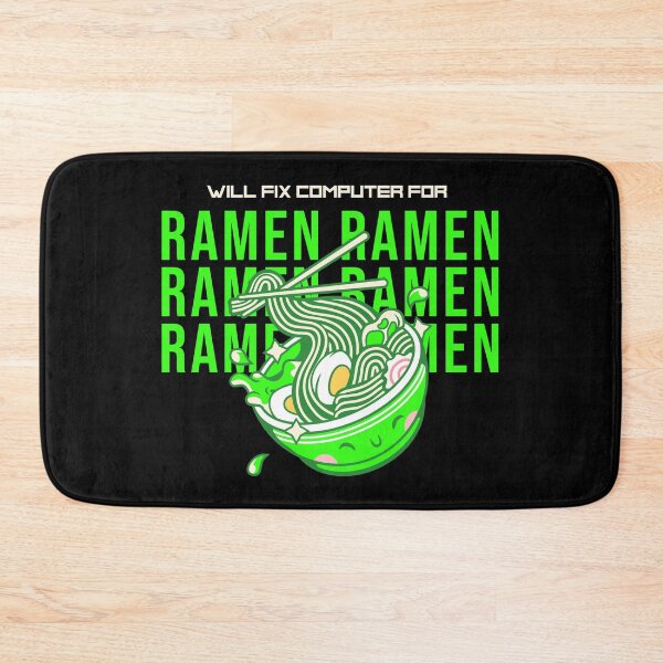 Item preview, Will fix computer for ramen - programmer - nerd culture- green, peach, yellow and black designed and sold by hasbeenz.