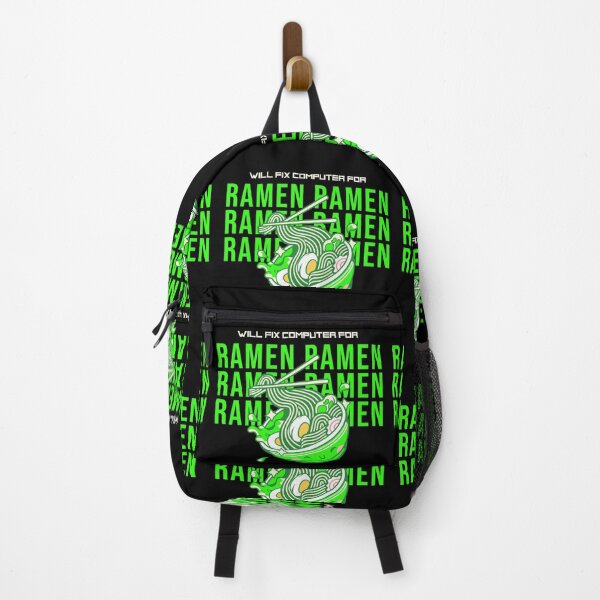 Item preview, Will fix computer for ramen - programmer - nerd culture- green, peach, yellow and black designed and sold by hasbeenz.